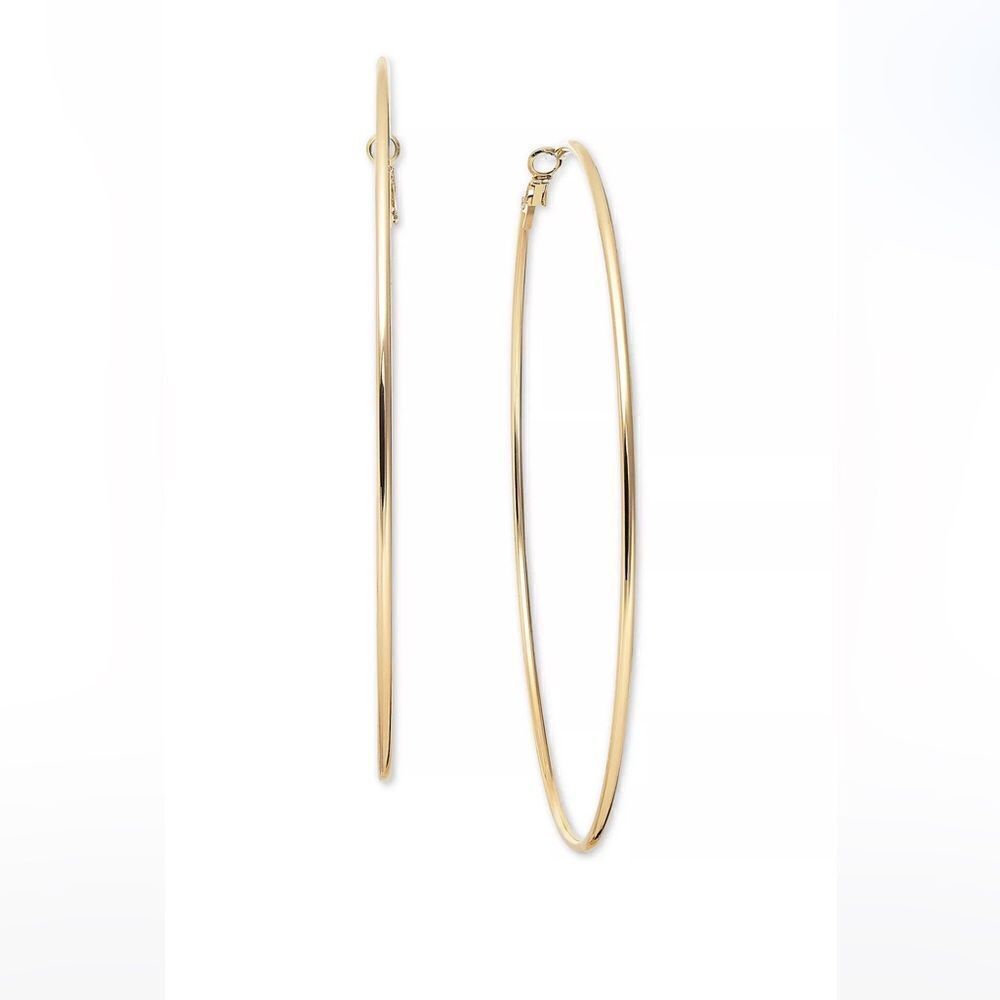 I.N.C. INTERNATIONAL CONCEPTS Gold-Tone Extra-Large Thin Hoop Earrings, 4"